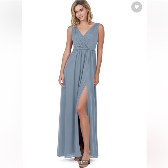 Azazie Dresses & Skirts - Azazie Dusty Blue Tanicia dress, size A0